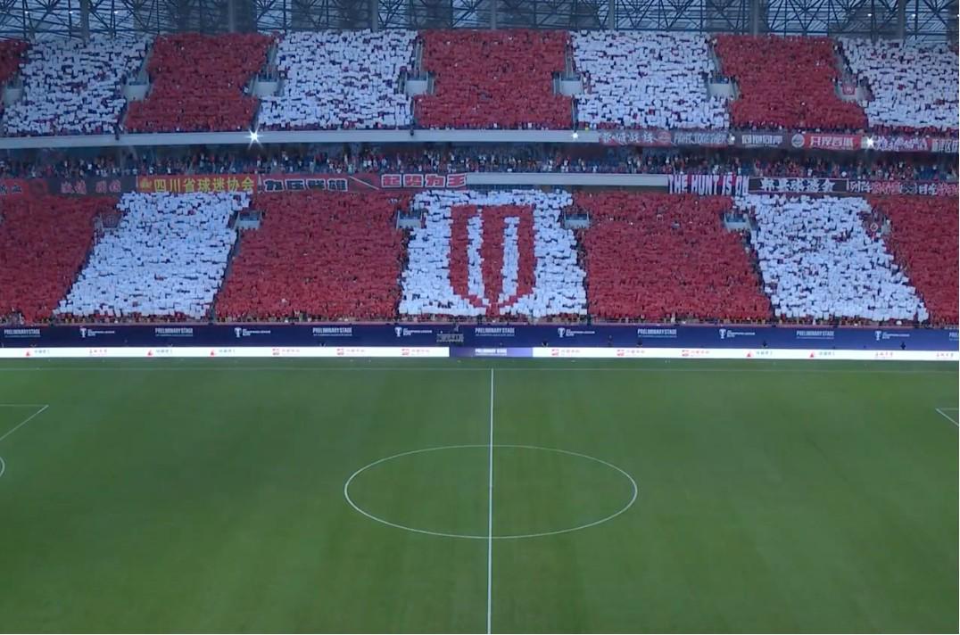 九游体育官网-成都蓉城主场TIFO：南看台呈现三星堆文化，北看台重现三大历史时刻